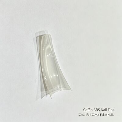 গুণমান  Coffin ABS Nail Tips, Clear Full Cover False Nails for Salon Nail Extension DIY Nail Art and Bulk Supply কারখানা
