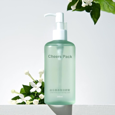 সবুজ বিলাসিতা 50ml 100ml 450ml গোলাকার প্লাস্টিকের কসমেটিক লশনের বোতল পিপি উপাদান প্রেস পাম্প স্ক্র্যাচ বোতল ত্বকের যত্নের জন্য শ্যাম্পু
