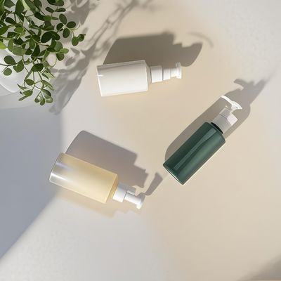 কসমেটিক প্যাকেজিংয়ের জন্য কাস্টমাইজযোগ্য লোগো প্রিন্ট সহ 300ml-500ml PET সিলিন্ডার-আকৃতির লোশন পাম্প বোতল