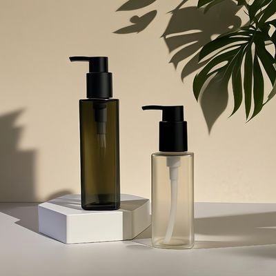 কাস্টম রঙের কসমেটিক ব্যক্তিগত যত্ন প্যাকেজিংয়ের জন্য প্রেস পাম্প সিলিং সহ পিইটি প্লাস্টিকের বর্গাকার বোতল