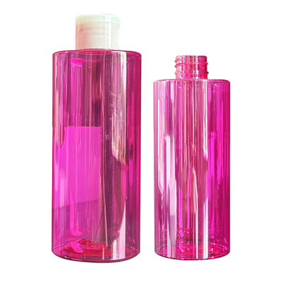 কাস্টম সাপ্লাই রেড ক্লিয়ার পিইটি প্লাস্টিকের লোশন বোতল প্রেস ডিস্ক ক্যাপ এবং 300/400/500ml ক্যাপাসিটি সহ