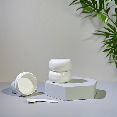 ক্রিম লোশন পণ্যের জন্য ২০ মিলি ৪০ মিলি প্লাস্টিক ফ্ল্যাট গোলাকার কসমেটিক ক্রিম জার