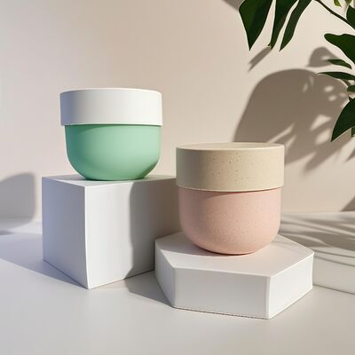 ১৫০-৫০০ মিলি কসমেটিক ফেস ও বডি ক্রিমের জন্য স্ক্রু টপ এবং ইউভি প্রিন্টেড লেবেল সহ ফুড গ্রেড পিপি প্লাস্টিক জার (চিয়ার প্যাক)