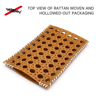 Reusable Rattan Woven Spout Pouch with Aluminum Cap | CheerPack Patented 100ml rattan-woven hollow-out spout pouch with reusable Sleeve and aluminum screw cap. Eco cosmetic packaging, OEM/ODM welcome.